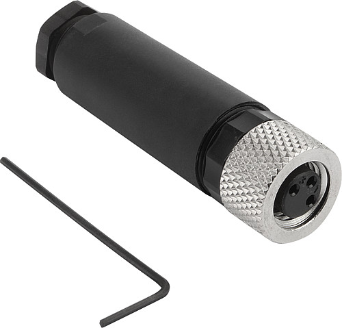 Norelem 20955-020 STECKVERBINDER FORM A, KONFEKTIONIERBAR MIT SCHRAUBANSCHLUSS - Norelem 20955-A Steckverbinder konfektionierbar mit Schraubanschluss Form A