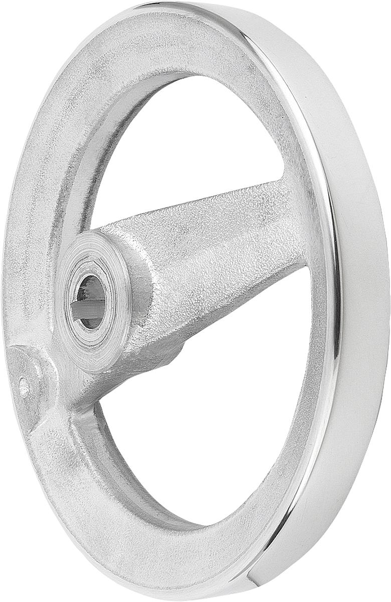 Norelem 06277-1250X22 2 SPEICHENHANDRAD ALU, O.GR.M.NUT, D1=250, D2=22 - 06277-1250X22 2 SPEICHENHANDRAD ALU - OHNE GRIFF - MIT NUT - D1 250 - D2 22