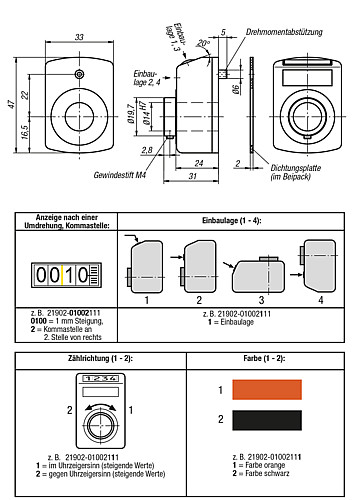 Norelem 21902-02001421 POSITIONSANZEIGER DIGITAL, - Norelem 21902 Positionsanzeiger digital