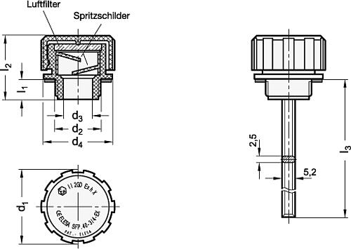 Ganter 552.6-31-G1/2-A-1-GB ATEX Entlüftungsschrauben, Kunststoffe - GN 552-6 ATEX Entlueftungsschrauben - Kunststoffe-Abbildung