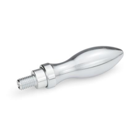 Ganter 98-ST-16-E DREHBARE BALLENGRIFFE, DIN 98, FORM E: MIT GEWINDEZAPFEN - DIN-98-Drehbare-Ballengriffe-Stahl-Aluminium-Kunststoff-mit-Gewindezapfen-Stahl