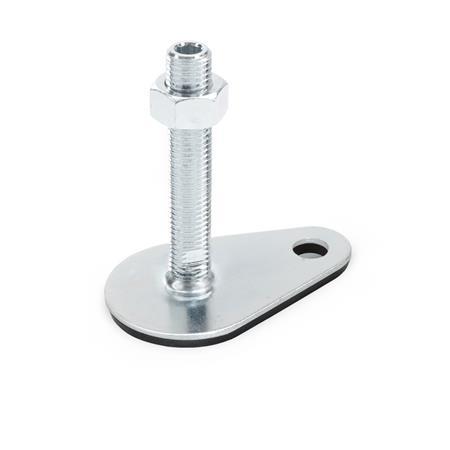 Ganter 42-50-M16-100-A0-U STELLFUß MIT BEFESTIGUNGSLASCHE - GN-42-Stellfuesse-Stahl-mit-Befestigungslasche-Tropfenform-UK-A3
