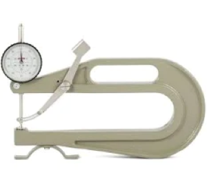 Leschhorn D-5084 Vliesdickenmessgerät Skalenteilungswert 0,01 mm, Bügeltiefe 200 mm, Verfahrbereich Messbolzen ca. 28,5 mm, DIN EN ISO 5084 (Ausgabe 1996), mit Ausnahme der Punkte A.1 und A.2 - LE D-5084 Textilien Dickenmessgeraet - DIN 5084