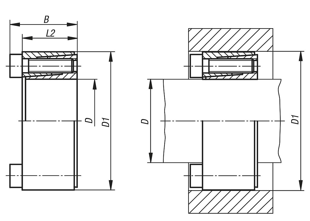 Norelem 23354-3560 KONUS SPANNRING FORM D, D=35, D1=60 - NLM 23354 Konus Spannringe Form D - Massblatt
