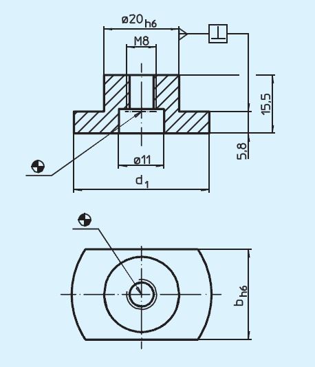 Halder 23110.0610 Zentrierbolzen  abgesetzt Ø 25 x 12 - EH 23110 Feste Nutensteine abgesetzt