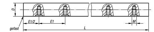 Norelem 21590-012375X0600 PRÄZISIONSFÜHRUNGSWELLE D=12, MIT BEFESTIGUNGSBOHRUNG, L=600 - Norelem 21590 Praezisionsfuehrungswellen mit Befestigungsbohrungen