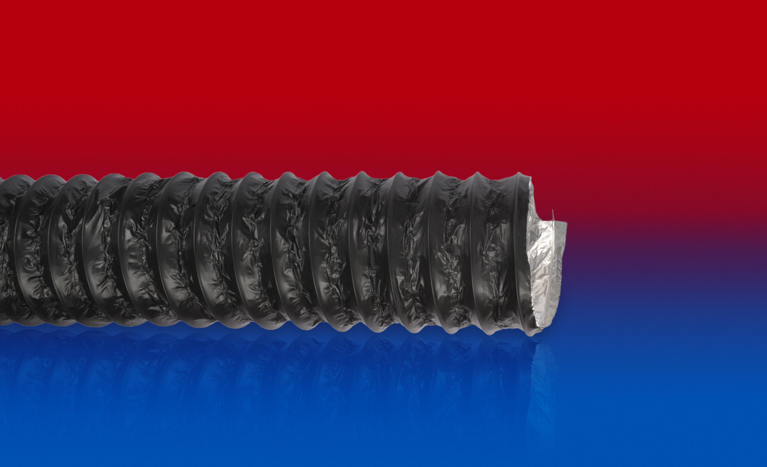 Norres 369-0120-3506-10 Alu/PVC-Klimaschlauch, schwerentflammbar, Innen-Ø 120 mm, Aussen-Ø 124 mm, Biegeradius 73 mm - Norres 369 - PROTAPE ALU-PVC 369