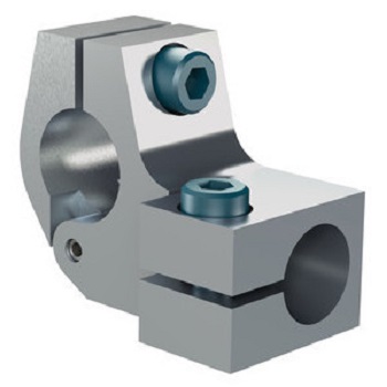 DESTACO CPI-TCA-60-40 T-Klemmstücke Aluminium in flacher Bauweise mit schwarz oxidierter Oberfläche, statische Belastung max. 271  N*m, D1= 60, D2= 40 mm, - LE70000 TCA T-Klemmstueck - Rundrohr