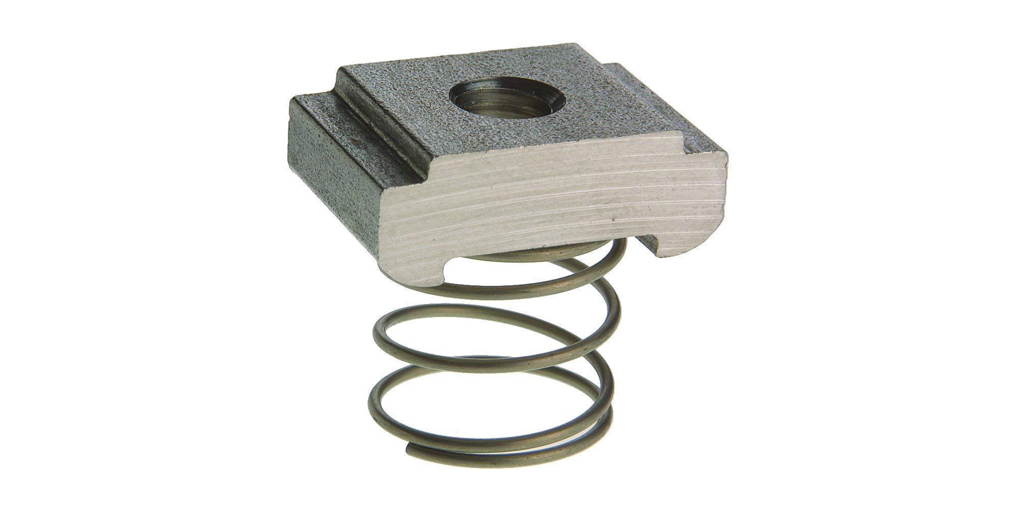 Woerz 44320/8OS Nutensteine C30 M8 aus Edelstahl ohne Schraube, mit Feder, 1VPE= 100 Stück - 44320/OS Nutenstein C30 aus rostfreiem Stahl A4, ohne Schraube, mit Feder
