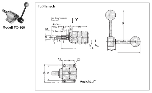 DESTACO FO-121-45 Schubstangenspanner RAKO Haltekraft 1500N - 18000N, Innengewinde M6 - M8 - FO Schubstangenspanner RAKO