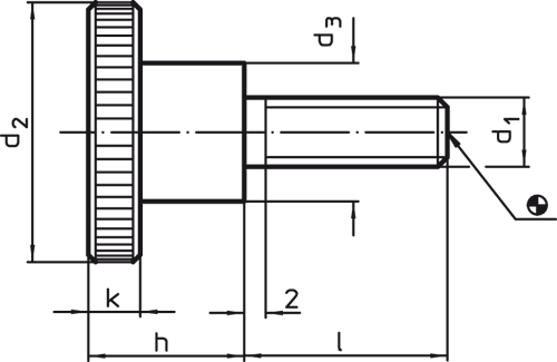 Halder 24790.0077 Hohe Rändelschraube DIN 464 M 3 x 12, Stahl - Hohe Raendelschrauben Hohe Raendelschraube DIN 464 - M 3 x 10 - Stahl Stahl