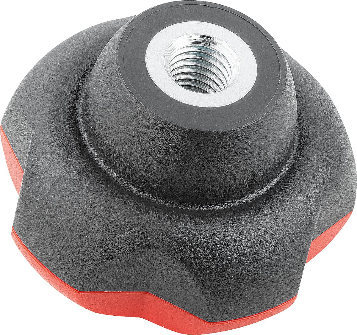 Kipp K0255.50126 NOVO.GRIP KLEMMGRIFF D=50  M12, DECKEL VERKEHRSROT - K0255-50126 NOVO GRIP KLEMMGRIFF D 50 M12 - DECKEL VERKEHRSROT