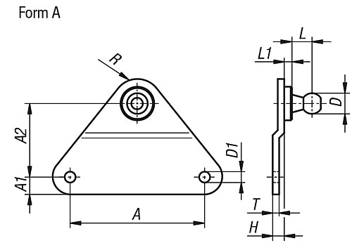 Norelem 27658-00815 SEITENBESCHLAG FORM A D=8 - Norelem 27658-A Seitenbeschlaege Form A
