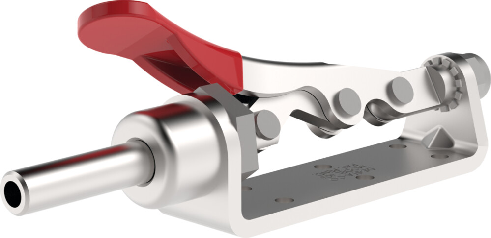 DESTACO 606-M Schubstangenspanner Standard  Haltekraft 2000N, Hub 40mm, -M: Metrisches-Kolbengewinde M8 - DESTACO 606-M Schubstangenspanner; Haltekraft 2000N, Hub 40mm, metrisch_Bild3_abgewinkelt