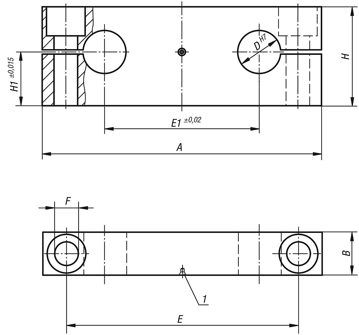 Norelem 21575-12 TRAVERSE FEST D=12, - NLM 21575 Traversen fest - Massblatt
