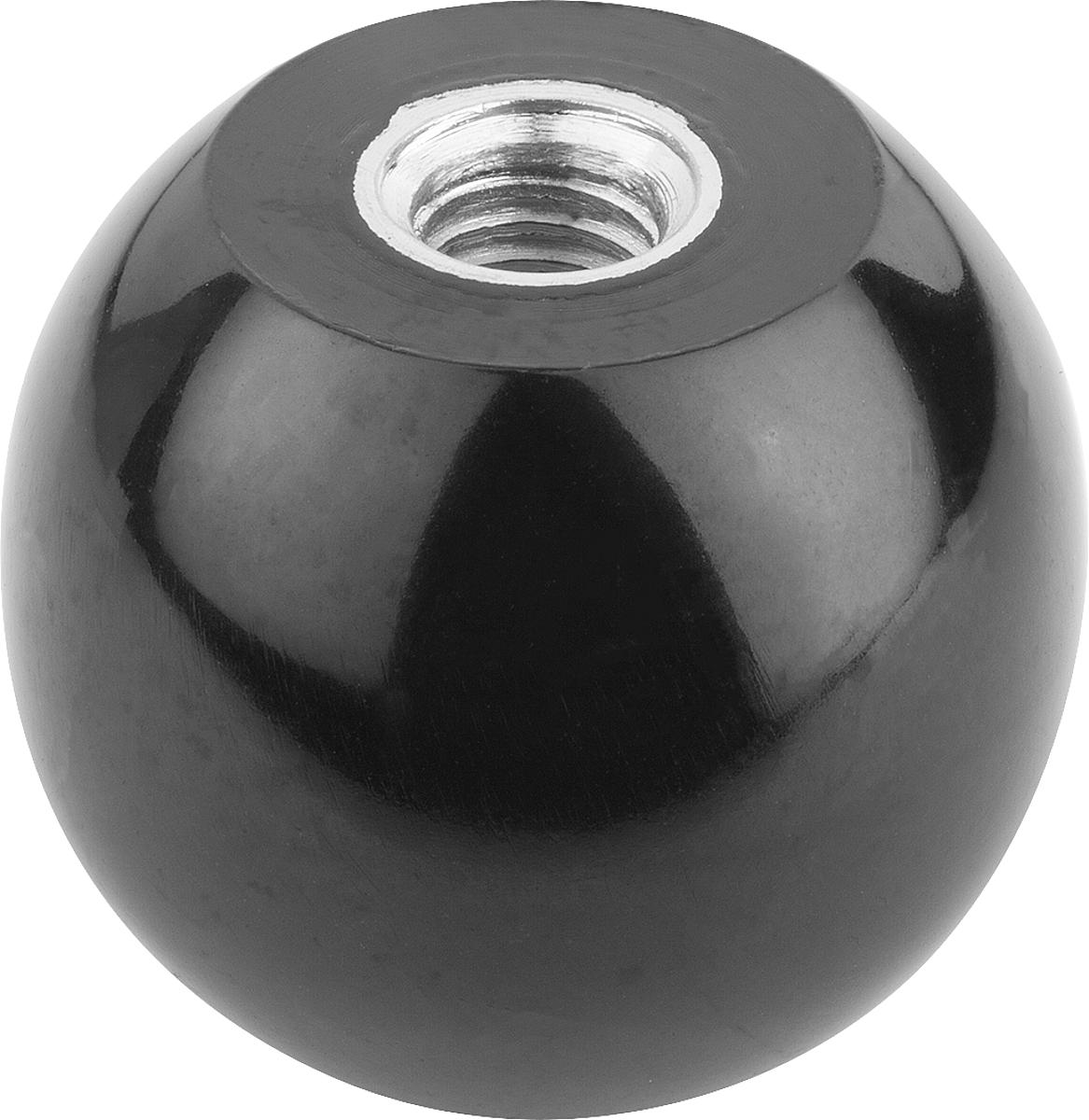 Kipp K0159.21604 KUGELKNOPF D1=16  M4, FORM E, DUROPLAST, GEWINDEBUCHSE MESSING - K0159-21604 KUGELKNOPF D1 16 M4 - FORM E - DUROPLAST - GEWINDEBUCHSE MESSING