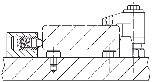 Halder 2B030.0246 Federndes Druckstück mit Bolzen und Innensechskant mit Gewindesicherung UNC 5/16-18, Automatenstahl, Standard-Federkraft - Federnde Druckstuecke Federndes Druckstueck mit Bolzen und Innensechskant - mit Gewindesicherung