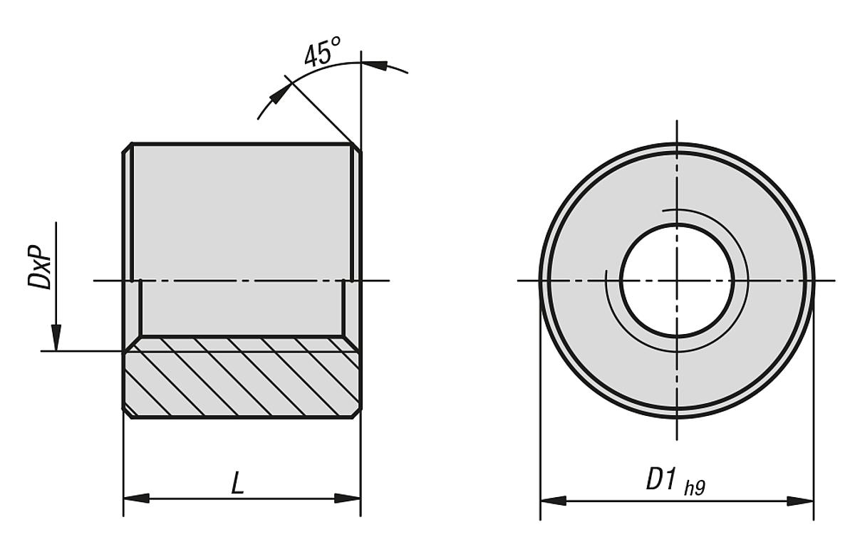 Norelem 24003-1003132 TRAPEZGEWINDEMUTTER RECHTSGEWINDE, RUND, EING NGIG - NLM 24003 Trapezgewindemuttern rund Rechtsgewinde - eingaengig - Massblatt