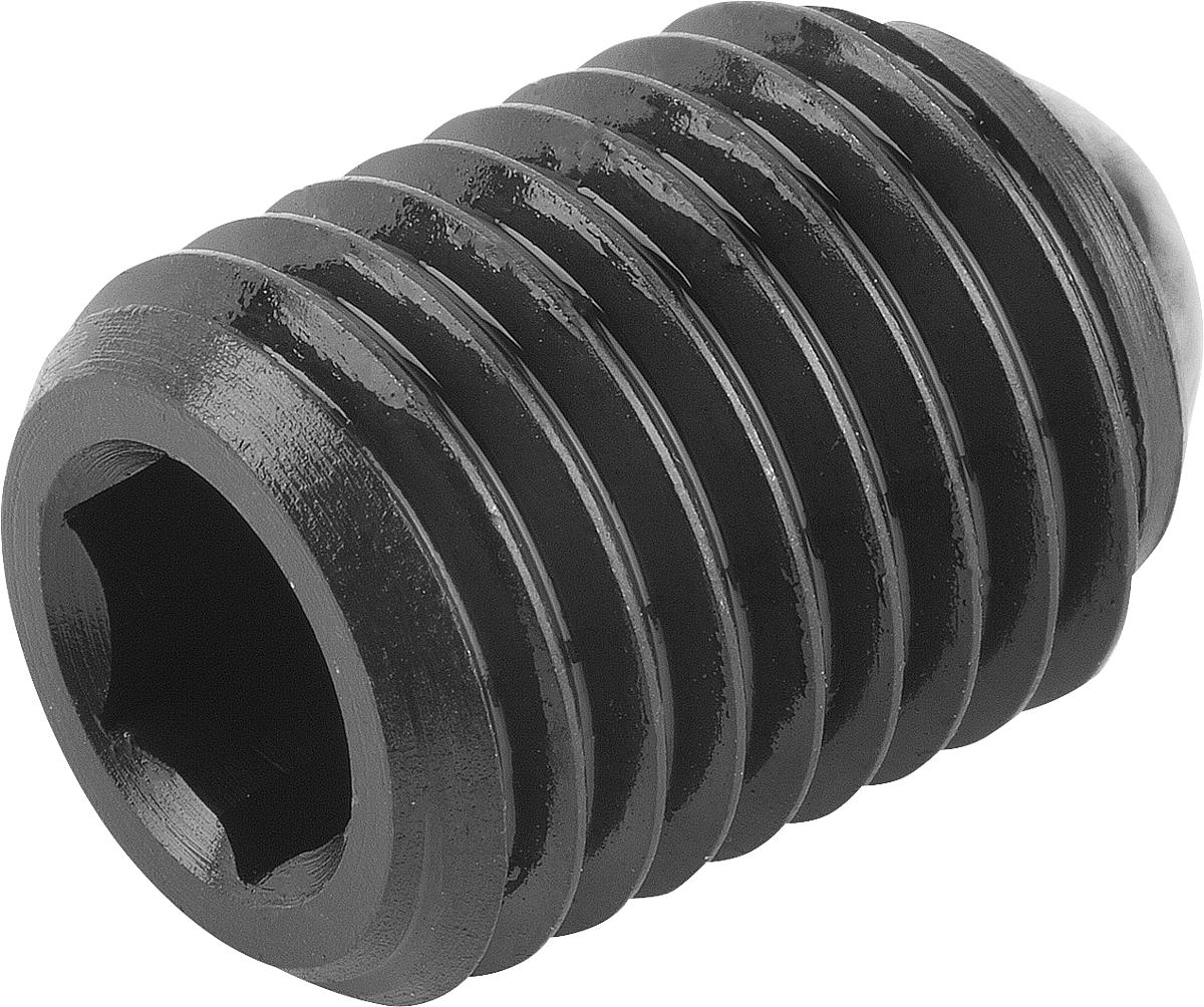 Kipp K0382.12030 KUGELDRUCKSCHRAUBE FORM A, OHNE KOPF, D1=M20X1,5, L=34,2 - K0382-12030 KUGELDRUCKSCHRAUBE FORM A - OHNE KOPF - D1 M20X1-5 - L 34-2