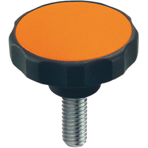 Halder 24750.0122 Sterngriffschraube Kunststoff (PA 6) Ø 30 x M 4 x 18, orange - LE 70005 Sterngriffschrauben Sterngriffschraube - Kunststoff - orange schwarz