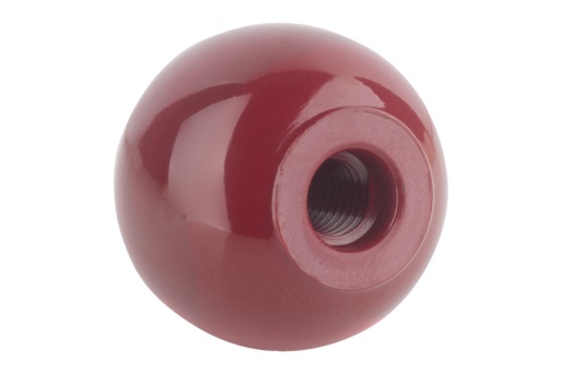 Norelem 06250-11604 KUGELKNOPF D1=16  M4, FORM C, DUROPLAST - Norelem 06250-C Kugelknoepfe glatt DIN 319 erweitert - Form C - rot