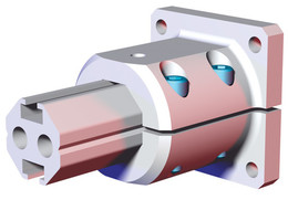 DESTACO BECC-60-00 Flanschklemmen mit stirnseitigen Flansch für B Octagonal Profil 60 mm, Max. statische Spanner Belastung 746 Nm, Material Aluminium - LE70000 CLM-30B Fussklemmen stirnseitiger Flansch