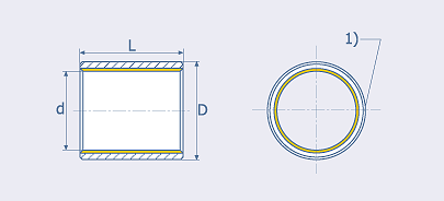 Permaglide Buchse, wartungsfreies Gleitmaterial (DIN ISO 3547)