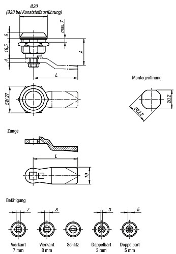 Drehriegel D=28 Kunststoff Schlitz - K0522.20185 ✓